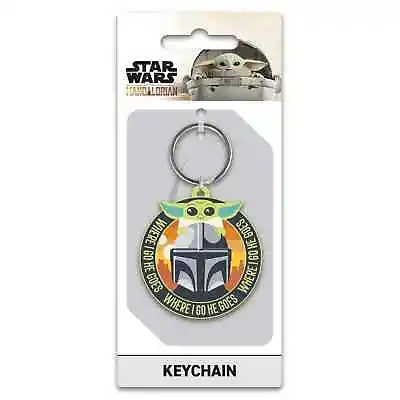 Buy The Mandalorian Where I Go He Goes Rubber Keyring Carded 100% Official Merch • 3.65£