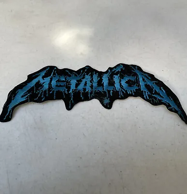 Buy VINTAGE 90’s BLUE METALLICA JACKET  IRON ON EMBROIDERED Patch UNUSED 4 H X 10 W • 28.41£