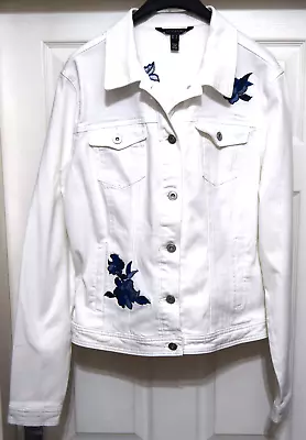 Buy Long Tall Sally Size UK16 Embroidered Denim Jacket In Very Good Condition • 8£