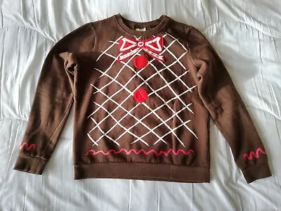 Buy Womens Christmas Jumper Day Size S Sweatshirt Brown Gingerbread Man • 10.99£