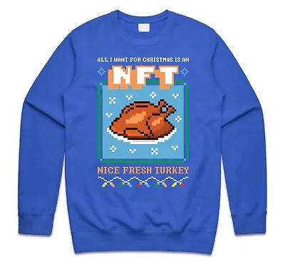 Buy N F T Nice Fresh Turkey Christmas Jumper Sweatshirt Funny Meme Crypto Nerd Geek • 23.99£