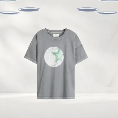 Buy Ex Hush Women's Short Sleeve Circle Star Boxy T-Shirt In Washed Grey • 13.90£
