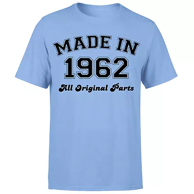 Buy Made In 1962 All Original Parts T-Shirt 60th Birthday Mens Gift Ideas #A • 13.49£