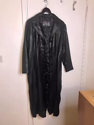 Buy Second Hand Leather Gothic Long Trench Coat, Full Length Jacket • 30£