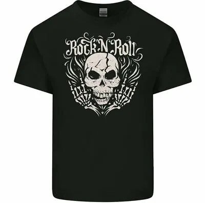 Buy Rock N Roll Music Skull Mens T-Shirt • 10.99£