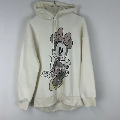 Buy Disney Minnie Mouse Graphic Hoodie Ecru SMALL (RFTU3) 44” Bust • 16.75£