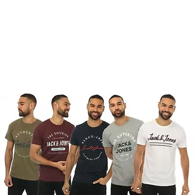Buy Men's Jack Jones Urban 5 Pack Crew Regular Fit T-Shirts In Multicolour • 34.99£