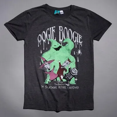 Buy Official Disney The Nightmare Before Christmas Oogie Boogie Charcoal T-Shirt • 22.99£