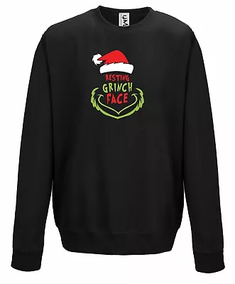 Buy Christmas Jumper Sweater Resting Grinch Face Funny Xmas Jumper Adults Teens Kids • 14.99£