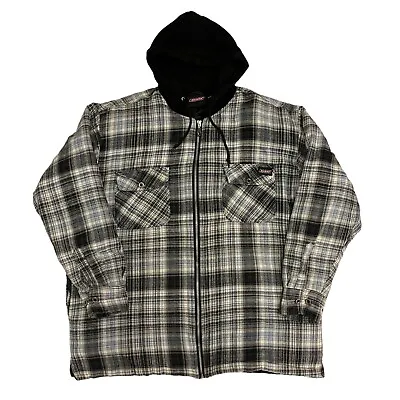 Buy Dickies Shirt Jacket Plaid Quilt Lined Mens L Cotton Hooded Full Zip • 39.99£