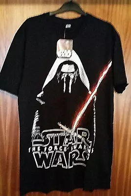 Buy Star Wars Force Awkens Kylo Ren T-Shirt Mens LRG Black Top Tee Light Sabre Ep 7 • 9.49£
