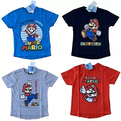 Buy Boys Kids Children Super Mario Short Sleeve Cotton Tee T Shirt Top Age 3-12years • 6.29£