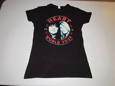 Buy Heart World Tour 2016 Women's Black Short Sleeve Shirt Top Size M • 2.35£