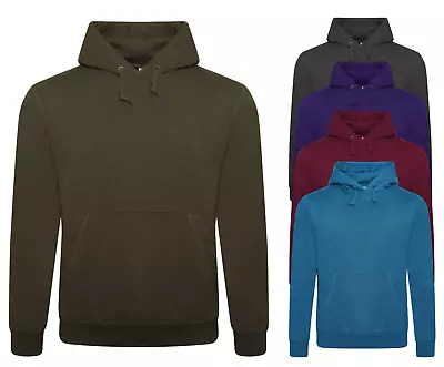 Buy B&C Mens Plain Hoodies Smart Casual Pullover Hooded Long Sleeve Sweatshirt Tops • 6.99£