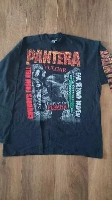 Buy Vintage 1995 Pantera Vulgar Display Of Power Band Tshirt Longsleeve XL RARE 90’s • 195£