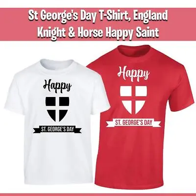 Buy Happy St. Georges Day T-Shirt England Warriors Kids & Adult Printed Unisex Tops • 8.99£