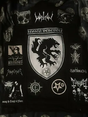 Buy Battle Jacket Cut-Off Denim Vest Black Metal Patch Darkthrone Mayhem Immortal • 176.66£