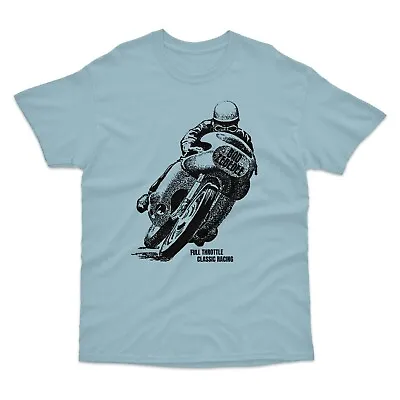 Buy Full Throttle Clasic Racing T-Shirt | Retro Motorbike Scooter Vintage Moto Gift • 12.95£