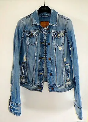 Buy Rare Find Ltd Edition! Abercrombie And Fitch  Destroyed Embroidered Denim Jacket • 99.99£