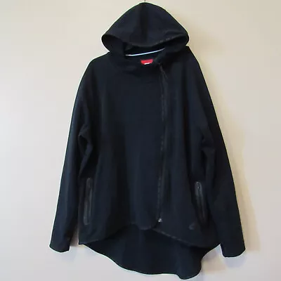 Buy Nike Tech Cape Jacket Women's Sz XL Black Asymmetrical Full Zip Hoodie 669613 • 23.67£