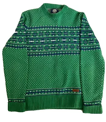 Buy Cool Trendy Christmas Jumper Franklin & Marshall, Small, Green, Wool • 30£