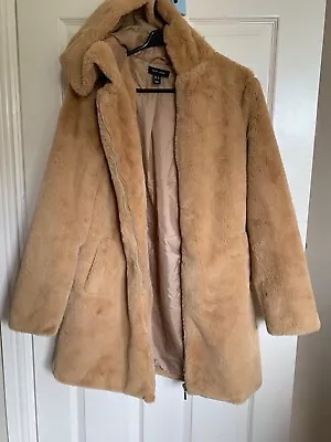 Buy New Look Size 8 Beige Camel Teddy Zip Up Hooded Jacket • 10£