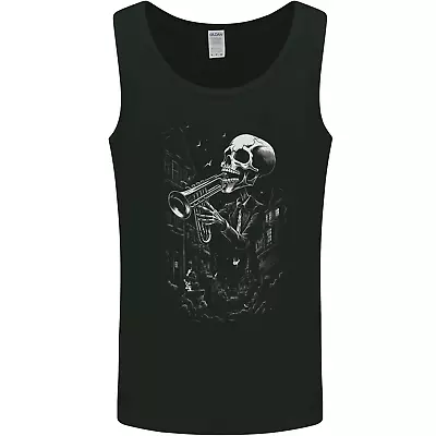 Buy Day Of The Dead Skeleton Trumpet Skull DOTD Mens Vest Tank Top • 9.99£