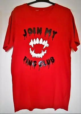 Buy Red H&M 'Join My Fang Club' T-shirt,  T-Shirt Size Small, Good For Halloween • 2£