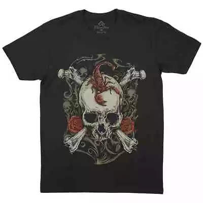 Buy Skull Red Scorpion T-Shirt Horror Roses Bones Grim Reaper Occult Cross P821 • 14.99£