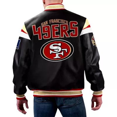Buy NFL San Francisco 49ers Multicolor Leather Jacket For Men And Women • 155.37£