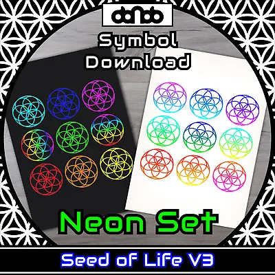 Buy Seed Of Life V3 Neon Set - Symbol - SVG PNG JPG PDF PSD AI EPS [2D Download] • 2.71£