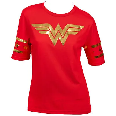 Buy Wonder Woman Gold Foil Classic Symbol Women's T-Shirt Red • 30.29£