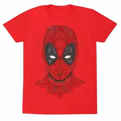 Buy Marvel Comics Deadpo - Tattoo Style Unisex Red T-Shirt Small - Small - K777z • 14.48£