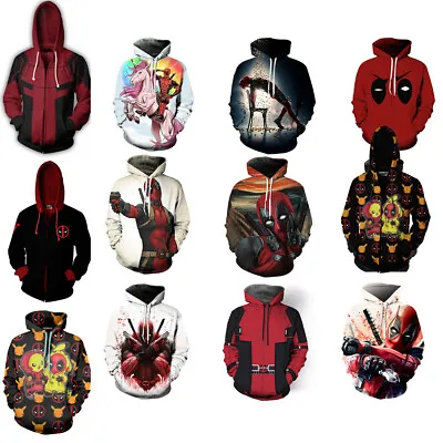 Buy Cosplay Deadpool X-Men Pullover Hoodies Sweatshirt Superhero Jacket Coat Costume • 18£
