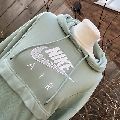 Buy Nike Air Womens Logo Mesh Pocket Hooded Sweatshirt Hoodie Hoody Oversized XS • 29.99£