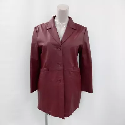 Buy  Modern Classics Leather Jacket Women Size16 Burgundy RMF03-VM • 7.99£