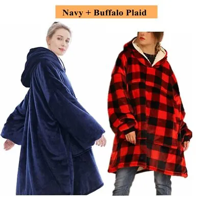 Buy 2 PCS Hoodie Blanket Adult Oversized Oodie Blanket Hoodie Sweatshirt Big Hooded • 19.56£