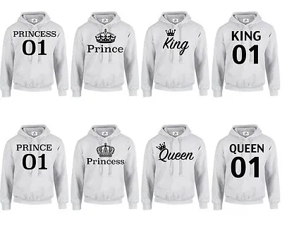 Buy KING QUEEN PRINCE PRINCESS CROWN 01 HOODIE XXS-3XL MR MRS Couple Matching (HOOD) • 14.75£