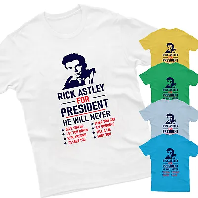 Buy Vote For Rick Astley T-Shirt He Will Never Gonna Give You Up Retro Unisex Tee • 7.99£