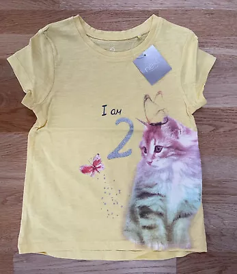 Buy BNWT Next Girls ‘I Am 2’ ‘I Am Two’ Birthday Tshirt Top Age 1.5-2 Years • 6£