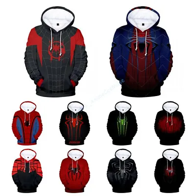 Buy Men's Marvel Spiderman 3D Hoodie Sweatshirt Sweater Long Sleeve Pullover Tops • 22.79£