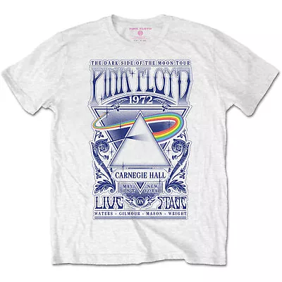 Buy Pink Floyd T Shirt Carnegie Hall 1972 Officially Licensed Mens White Tee NEW • 12.51£