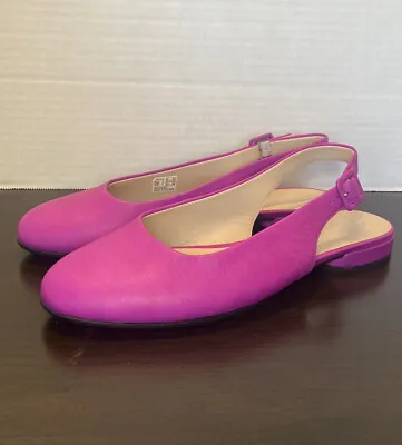 Buy Ecco Anine Pink Purple Sling Back Flats Size 10.5 • 73.87£