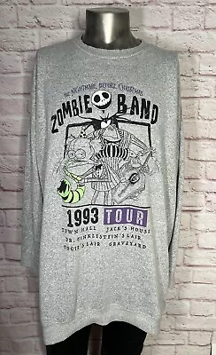 Buy Disney Sweater Womens XL Nightmare Before Christmas Zombie Band 1993 Gray • 18.85£