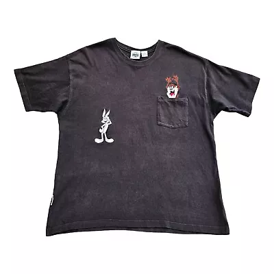 Buy Looney Tunes Polo T-Shirt Vintage Taz Men's XL Bugs Bunny Tasmanian Devil 162a • 19.99£