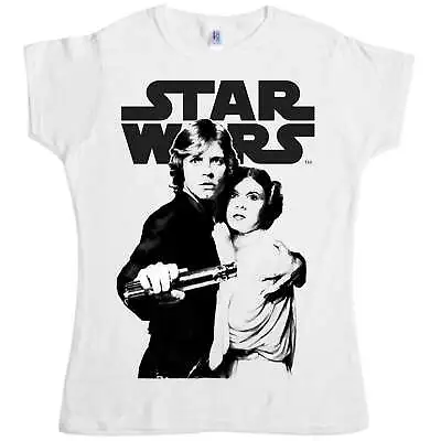 Buy Star Wars Luke And Leia T-Shirt For Women White Extra Large Tee • 10£