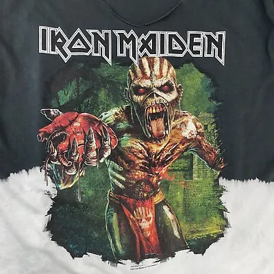 Buy Iron Maiden Heavy Metal Top T Shirt V Neck Black Gray Womens 2XL • 14.34£