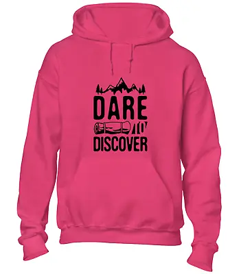 Buy Dare To Discover Hoody Hoodie Cool Camping Camper Van Hiking Design Top Nature • 16.99£