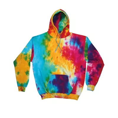 Buy Tie Dye Hoodie Colortone Rainbow Hooded Sweatshirt Pullover 300gsm Hippe Unisex • 31.95£