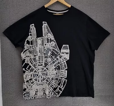 Buy Star Wars Men's 100% Cotton XXXL Black & White Millennium Falcon Graphic T-Shirt • 5.70£